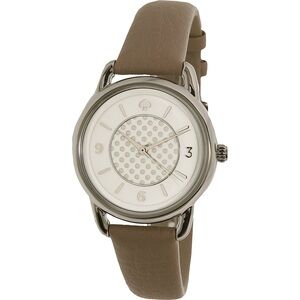 Kate Spade Boathouse Wrist Watch KSW1163 - Leather Taupe Beige Stainless Steel